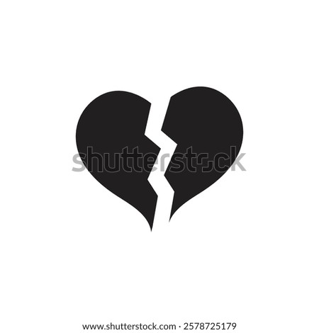 Broken heart icon Thin line art collection