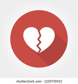 Broken heart icon in trendy flat style