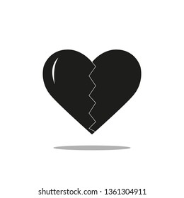 Broken heart icon in trendy flat style isolated on background. Broken heart icon page symbol for your web site design Broken heart icon logo, app, UI. Broken heart icon Vector illustration, eps10