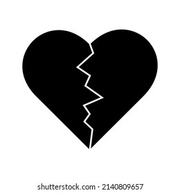 broken heart icon in trendy style