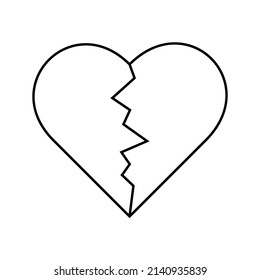 broken heart icon in trendy style