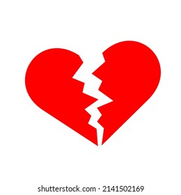 broken heart icon in trendy style