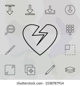 broken heart icon. Universal set of web for website design and development, app development