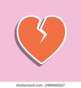 Broken heart icon. Valentine day symbol