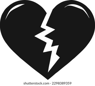 Broken Heart Icon, Vector 1