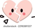 Broken Heart Icon, Vector 10