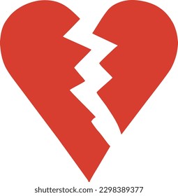 Broken Heart Icon, Vector 15