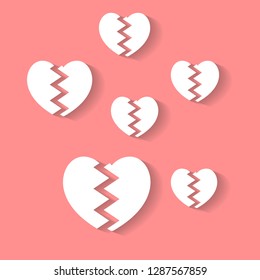 broken heart icon vector
