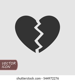 Broken heart icon vector