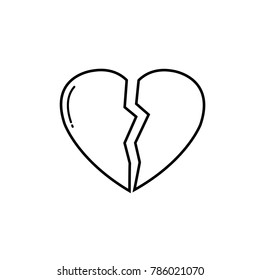 broken heart icon vector