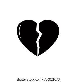 broken heart icon vector