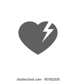 Broken heart icon vector