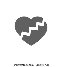 Broken heart icon vector