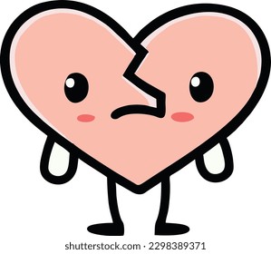 Broken Heart Icon, Vector 6
