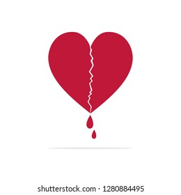 Broken heart Icon. Vector concept illustration for design.