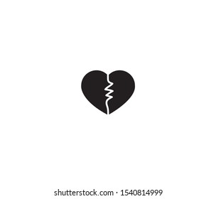 broken heart icon vector design element logo template