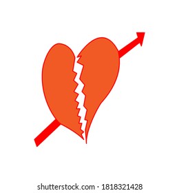 Broken heart icon vector design illustration