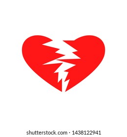 Broken heart icon vector. Vector Illustration. Eps 10