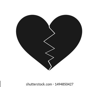 Broken heart icon. Vector illustration