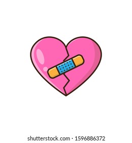 broken heart icon vector illustration. suitable for sticker, decoration, banner and other.