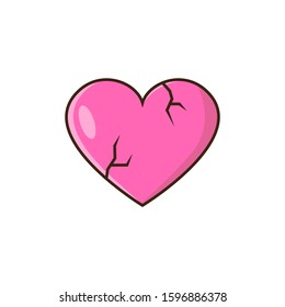 broken heart icon vector illustration. suitable for sticker, decoration, banner and other.
