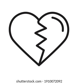 corazón roto con un icono cardíaco ilustración vectorial aislada en blanco