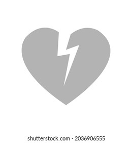 broken heart icon, vector illustration
