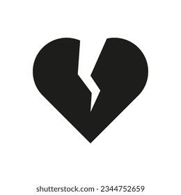 Broken heart icon. Vector illustration. EPS 10.