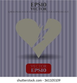 Broken heart icon vector illustration