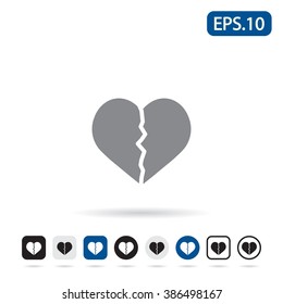 Broken heart icon. Vector illustration eps 10.
