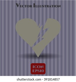 Broken heart icon vector illustration