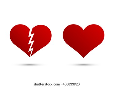broken heart icon, Vector illustration