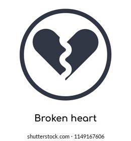 Broken heart icon vector isolated on white background for your web and mobile app design, Broken heart logo concept