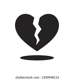 Broken heart icon. Vector icon isolated on white background.