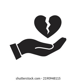 Broken heart icon. Vector icon isolated on white background.
