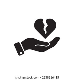 Broken heart icon. Vector icon isolated on white background.