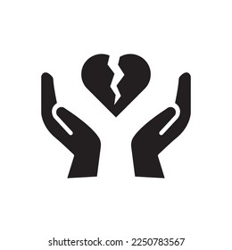 Broken heart icon. Vector icon isolated on white background.