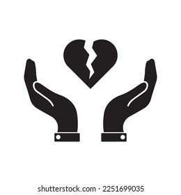 Broken heart icon. Vector icon isolated on white background.