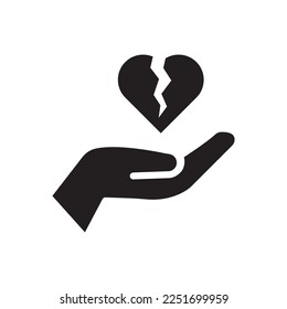 Broken heart icon. Vector icon isolated on white background.