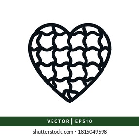 Broken heart icon vector logo design template illustration