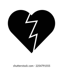 Broken Heart Icon Vector Logo Template Illustration Design