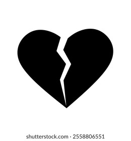 broken heart icon vector on white background