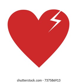 Broken heart icon. Vector simple illustration of broken heart icon isolated on white background