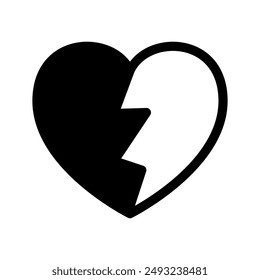 Ilustración de diseño de símbolo de Vector de corazón roto