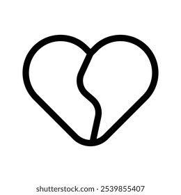 Broken Heart Icon Vector Symbol Design Illustration