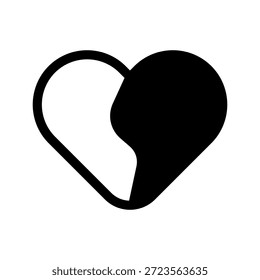 Broken Heart Icon Vector Symbol Design Illustration