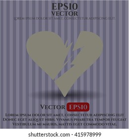 broken heart icon vector symbol flat eps jpg app web