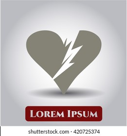 broken heart icon vector symbol flat eps jpg app web