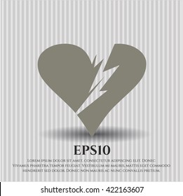 broken heart icon vector symbol flat eps jpg app web