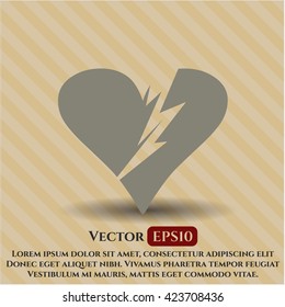 símbolo de icono de corazón roto vector eps plana jpg aplicación web